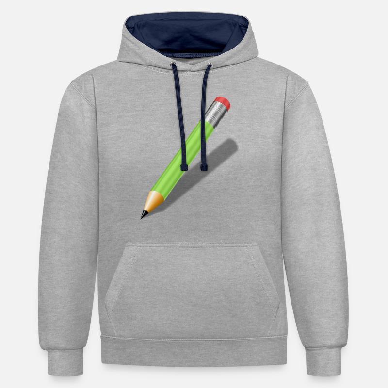 crayon - Sweat à capuche contrasté - gris chiné/bleu marine