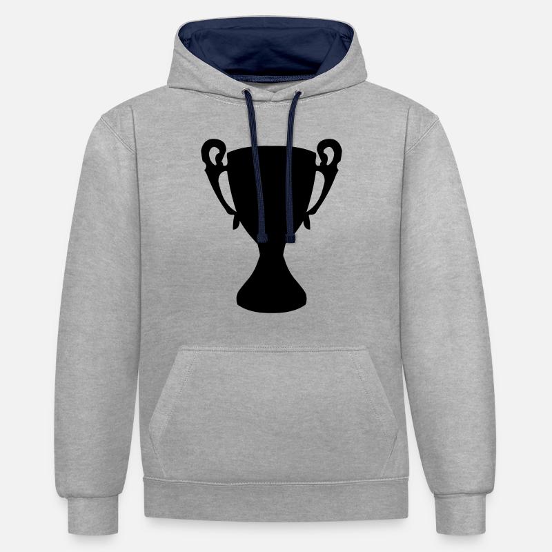 cup - Sweat à capuche contrasté - gris chiné/bleu marine