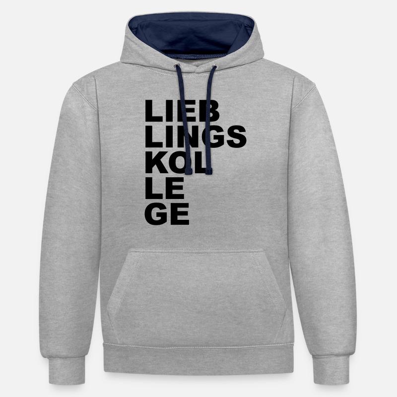 Llieblings collègue - Sweat à capuche contrasté - gris chiné/bleu marine