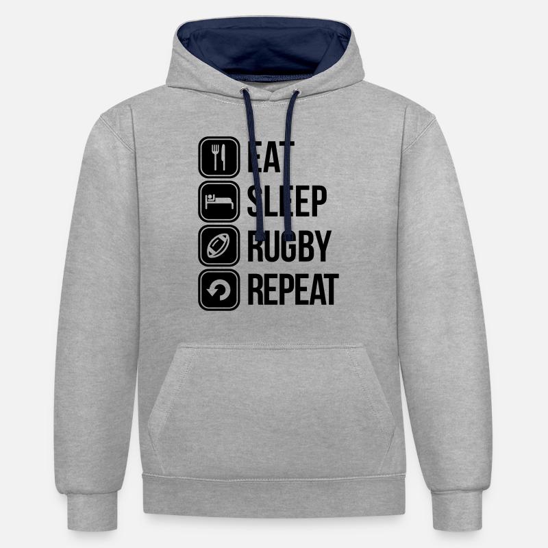rugby - Contrast hoodie - heather grey/navy
