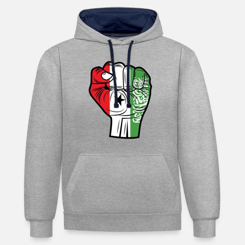 Drapeau du Somaliland - Sweat à capuche contrasté - gris chiné/bleu marine
