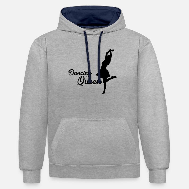 Danseuse Dancing Queen - Sweat à capuche contrasté - gris chiné/bleu marine