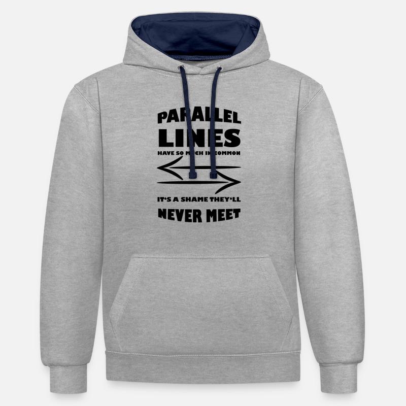 Mathethématique Professeur de maths Mathematicien - Sweat à capuche contrasté - gris chiné/bleu marine