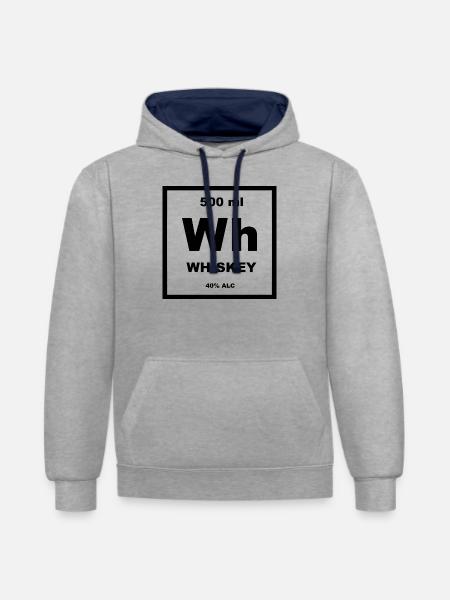 Whiskey - Contrast hoodie - heather grey/navy