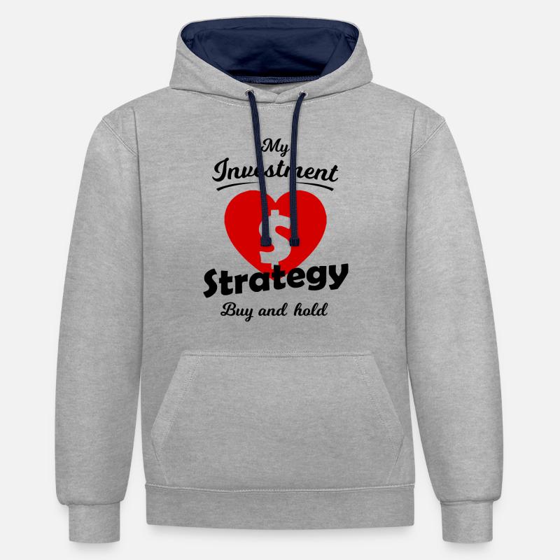 Les gagnants des actions - Sweat à capuche contrasté - gris chiné/bleu marine
