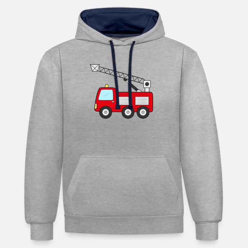 Fire engine Fire engine - Contrast hoodie - heather grey/navy