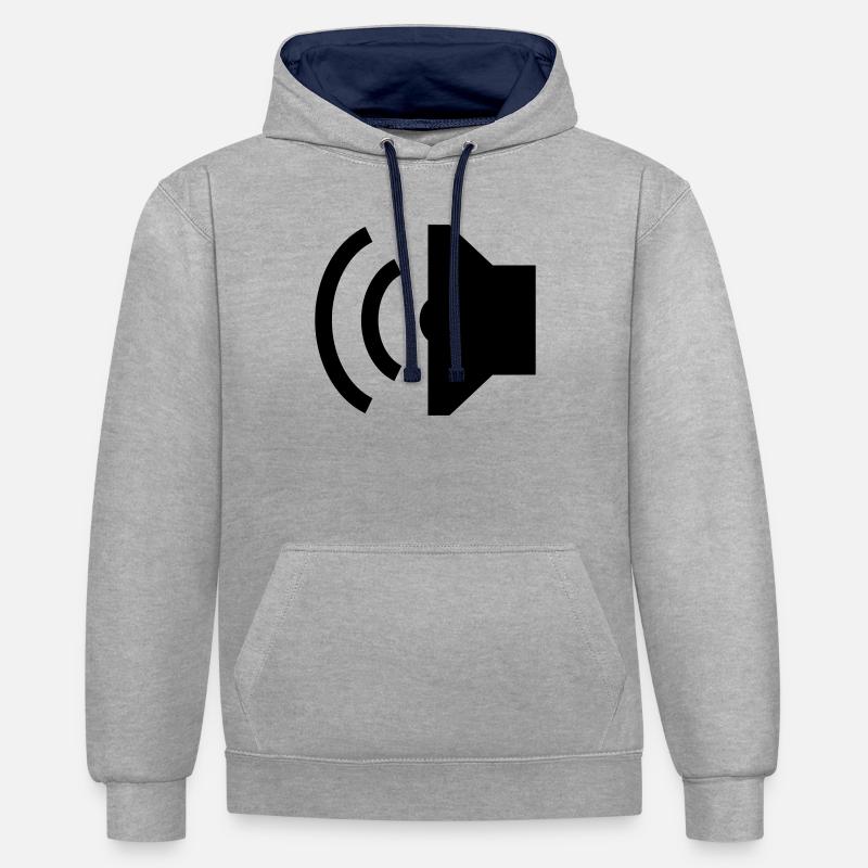 Intervenants, Intervenants - Sweat à capuche contrasté - gris chiné/bleu marine