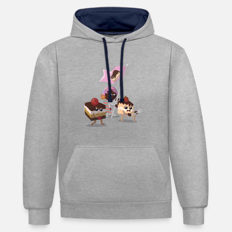 Gâteau Cupcake Cakepop Revolution - Sweat à capuche contrasté - gris chiné/bleu marine