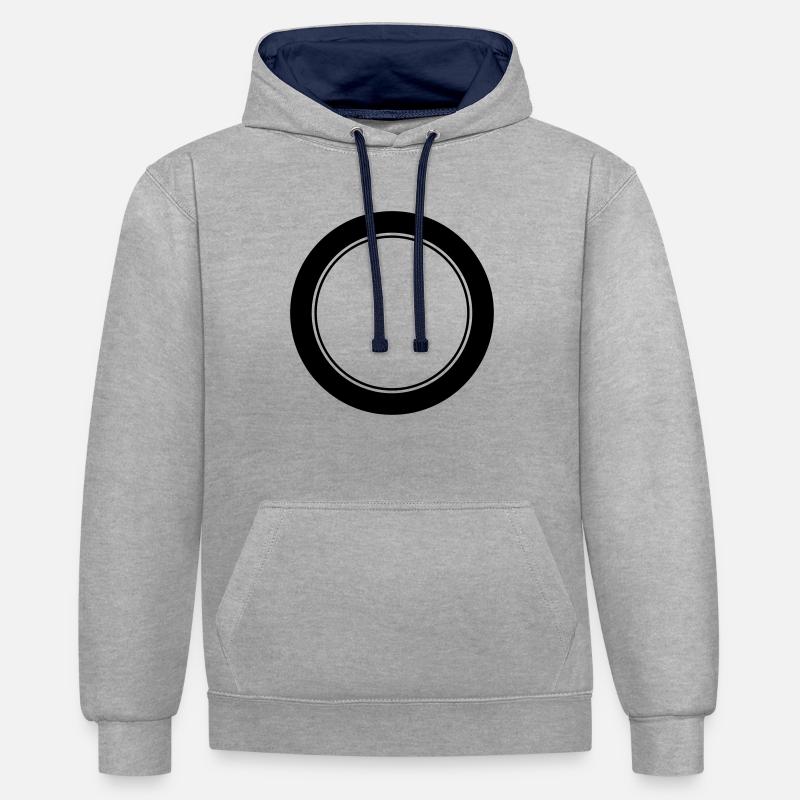 Logo / / anniversaire emblème / / équipe / / Club - Sweat à capuche contrasté - gris chiné/bleu marine