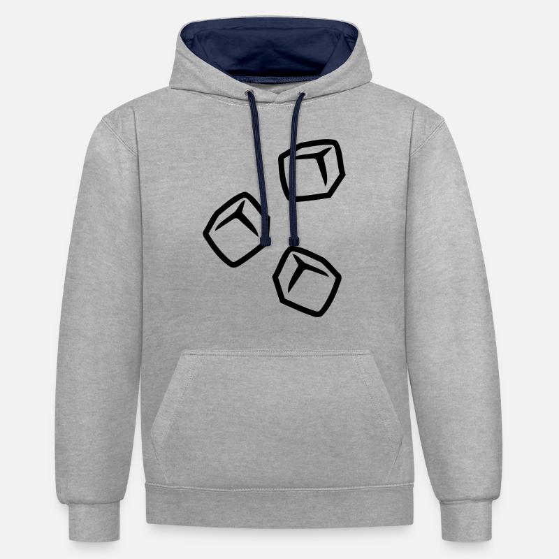 Cube de glace - Sweat à capuche contrasté - gris chiné/bleu marine