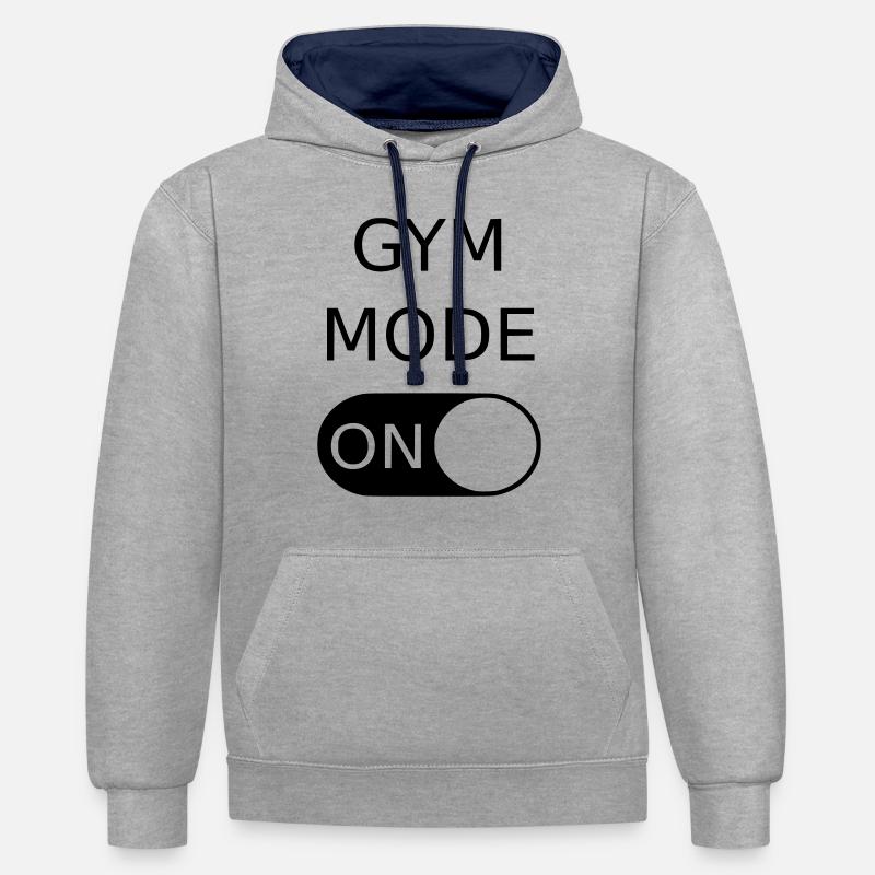 Gym Mode - Sweat à capuche contrasté - gris chiné/bleu marine