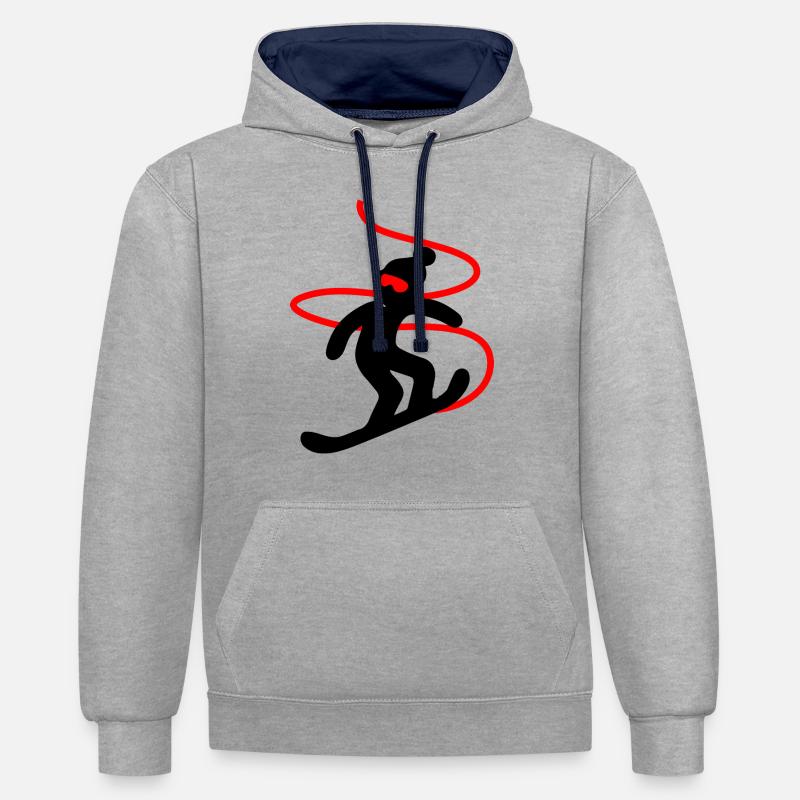 Snowboard Snowboarder - Sweat à capuche contrasté - gris chiné/bleu marine