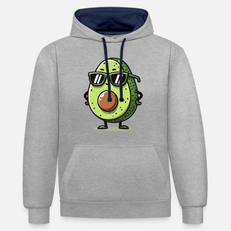 Bande dessinée d’avocat - Sweat à capuche contrasté - gris chiné/bleu marine