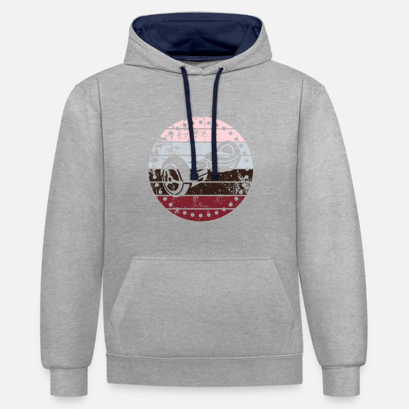 Hoverboard - Sweat à capuche contrasté - gris chiné/bleu marine