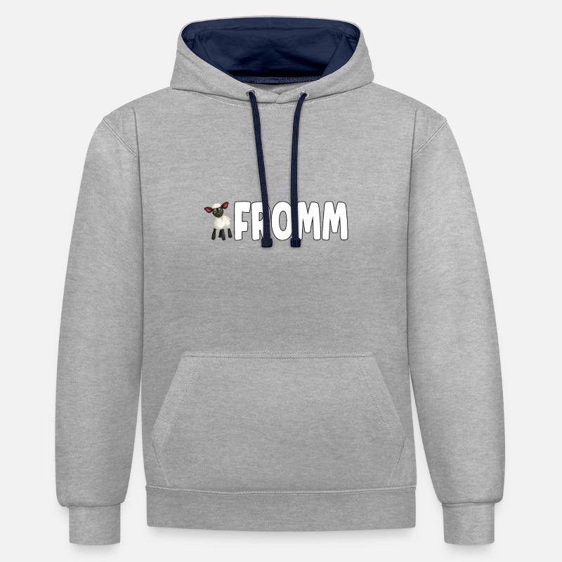Lammfromm - Vous êtes innocent. TOUJOURS! - Sweat à capuche contrasté - gris chiné/bleu marine