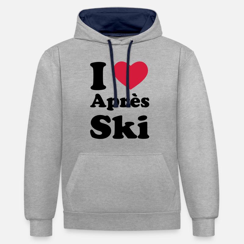 Après Ski Skiing - Sweat à capuche contrasté - gris chiné/bleu marine