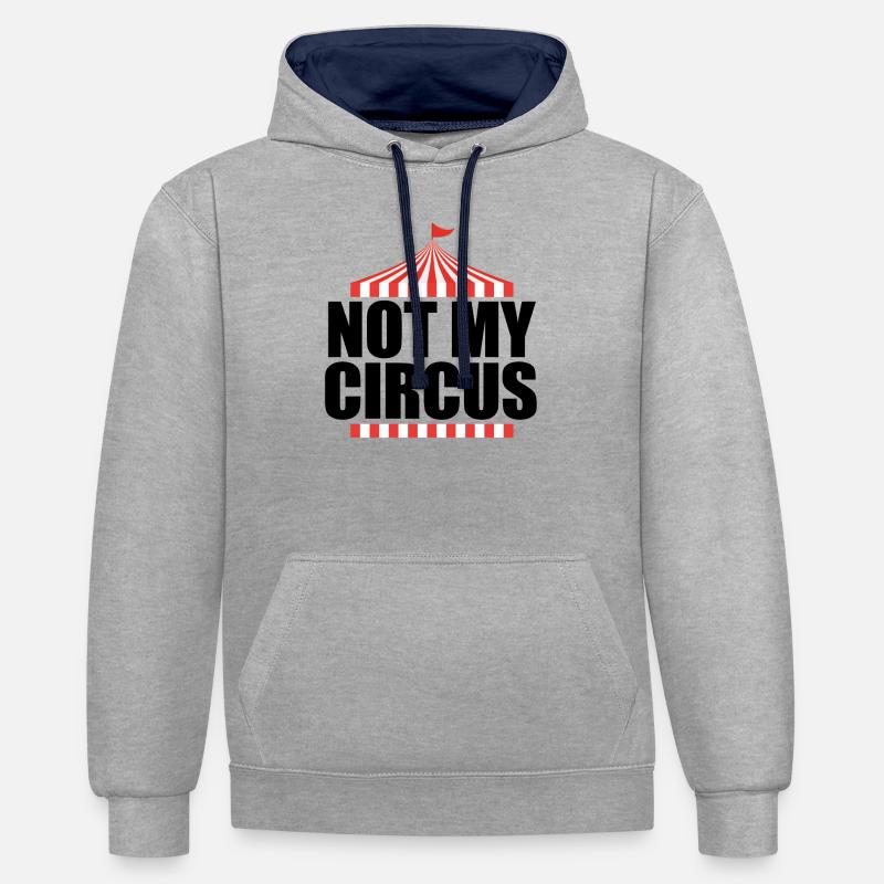 Cadeau de tente pas mon cirque Carnaval Circus Circus - Sweat à capuche contrasté - gris chiné/bleu marine