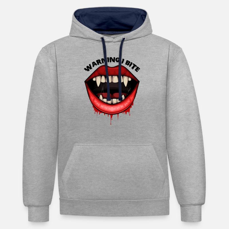 Halloween Vampire - Sweat à capuche contrasté - gris chiné/bleu marine