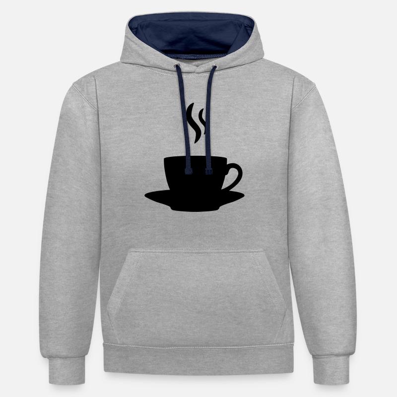 Kaffee oder Tee - Kontrast-Hoodie - Grau meliert/Navy