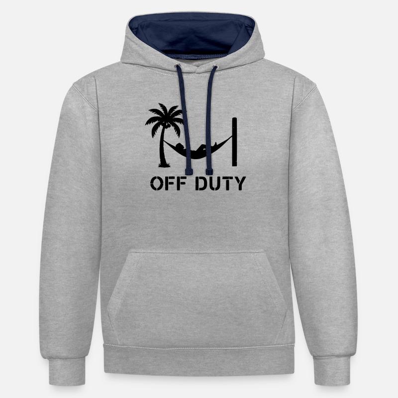 Hamac hors service Feierabend - Sweat à capuche contrasté - gris chiné/bleu marine