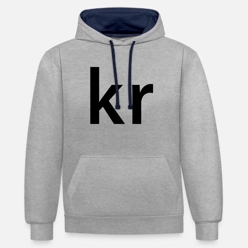 NOK - Sweat à capuche contrasté - gris chiné/bleu marine