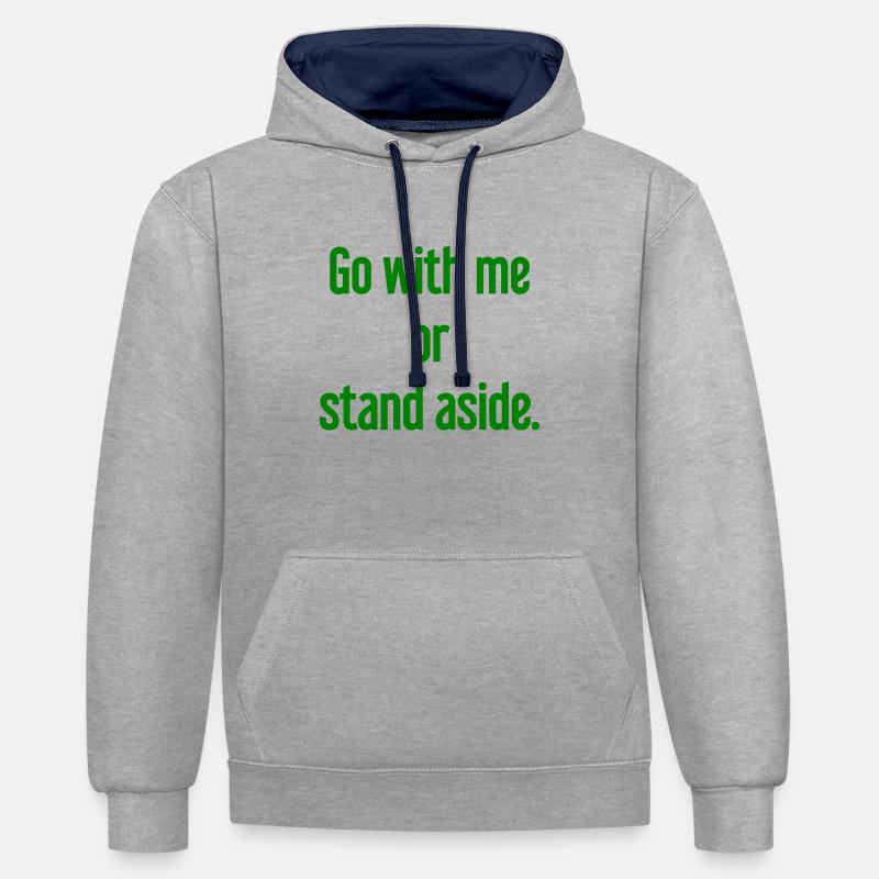 Geh mit oder beiseite - Kontrast-Hoodie - Grau meliert/Navy