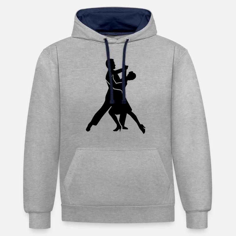 Foxtrot - Sweat à capuche contrasté - gris chiné/bleu marine