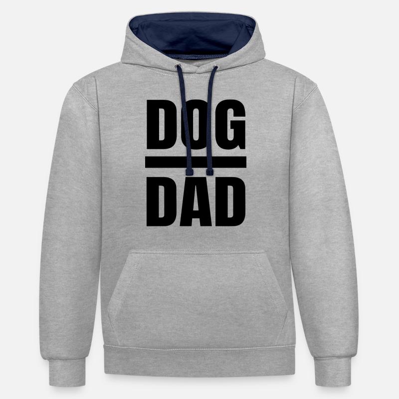 Hund Chien - Sweat à capuche contrasté - gris chiné/bleu marine