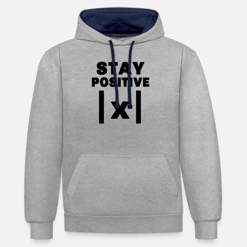 Math dit - Sweat à capuche contrasté - gris chiné/bleu marine