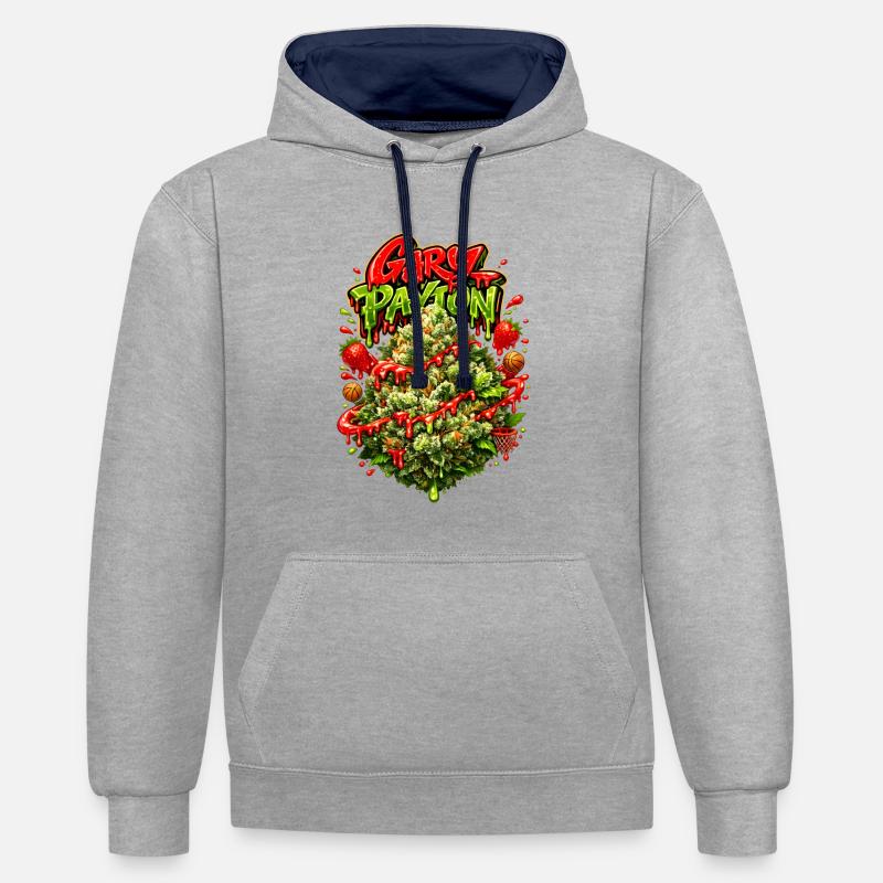 Graffiti de Gary Payton - Sweat à capuche contrasté - gris chiné/bleu marine