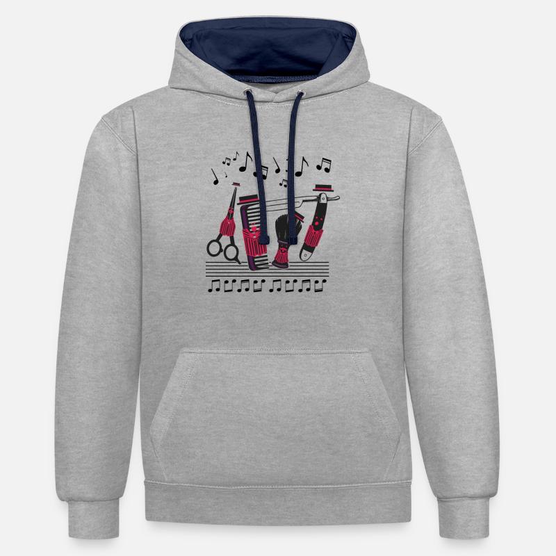 Funny Barbershopper Quartet - Sweat à capuche contrasté - gris chiné/bleu marine