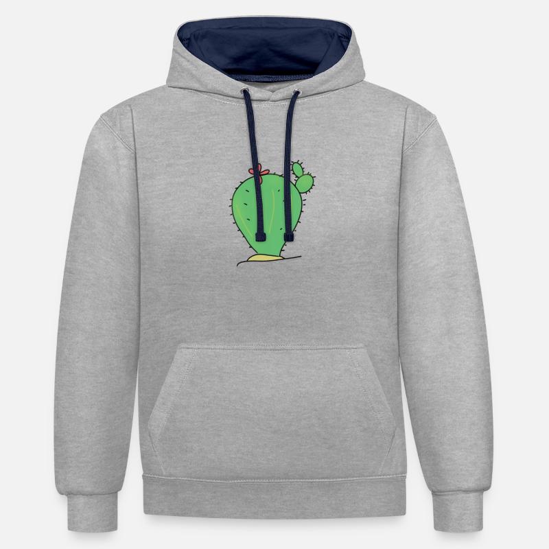CACTUS CACTUS - Sweat à capuche contrasté - gris chiné/bleu marine