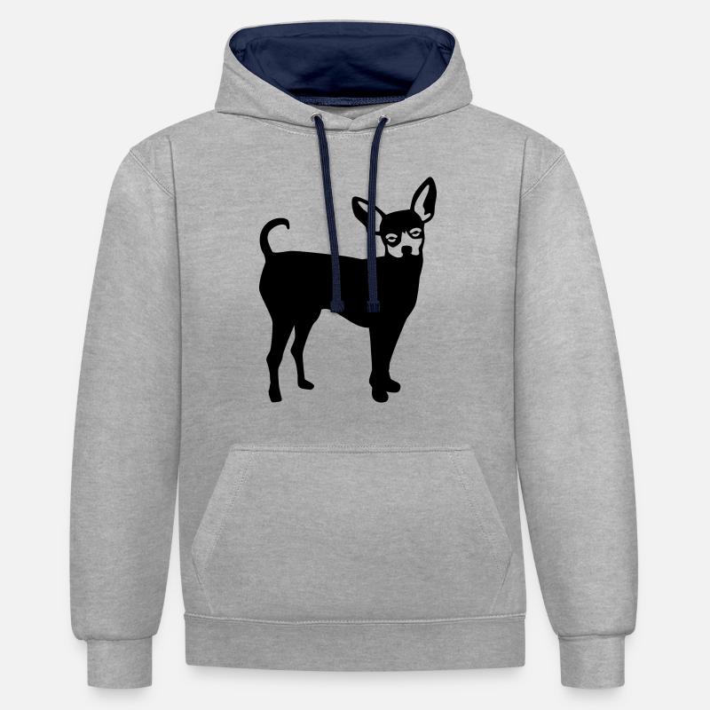 Prague Ratter - Sweat à capuche contrasté - gris chiné/bleu marine