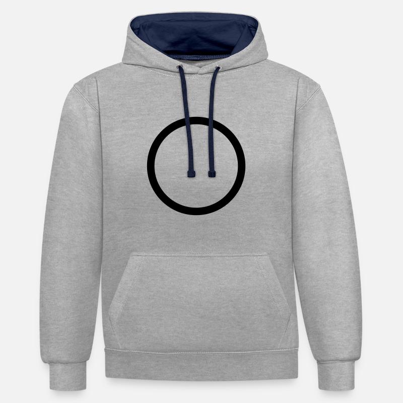 circle solid - Contrast hoodie - heather grey/navy
