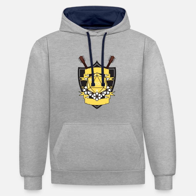 Bard emtpy jaune - Sweat à capuche contrasté - gris chiné/bleu marine