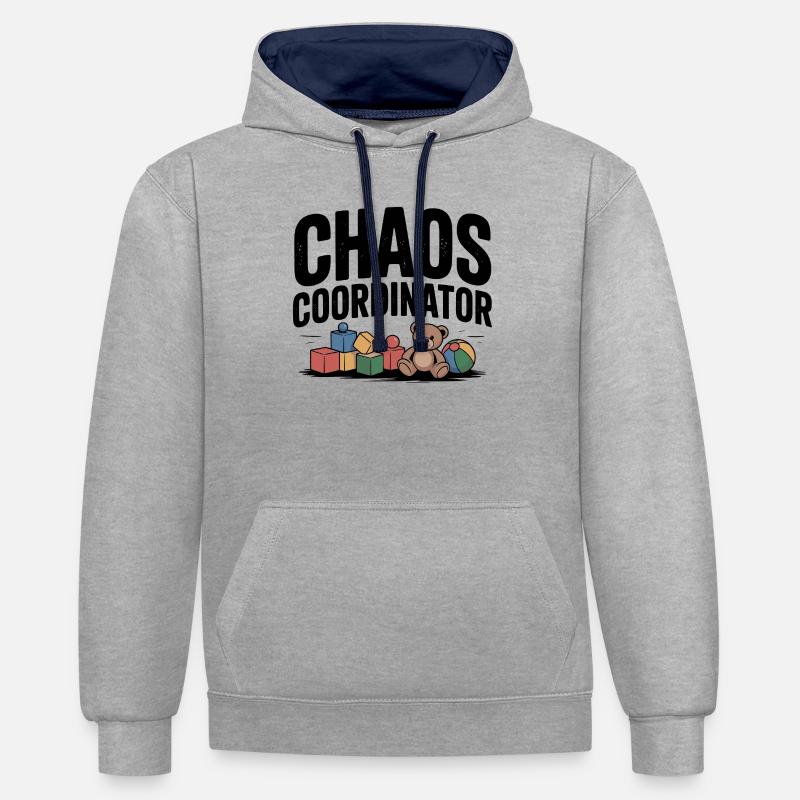 coordinateur du chaos - Sweat à capuche contrasté - gris chiné/bleu marine