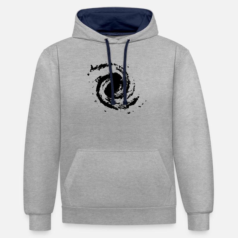 Galaxie GADS - Sweat à capuche contrasté - gris chiné/bleu marine