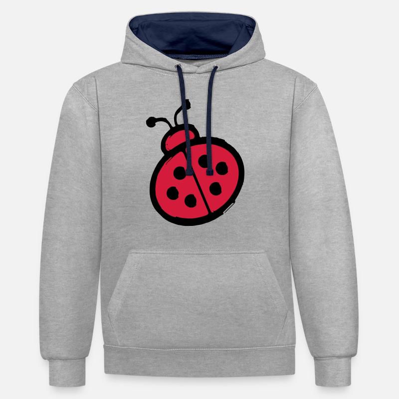 ladybug - Sweat à capuche contrasté - gris chiné/bleu marine