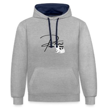 Mein kleiner Prinz - Kontrast-Hoodie - Grau meliert/Navy - Vorne - Liana (172cm) & Jaron (178cm)