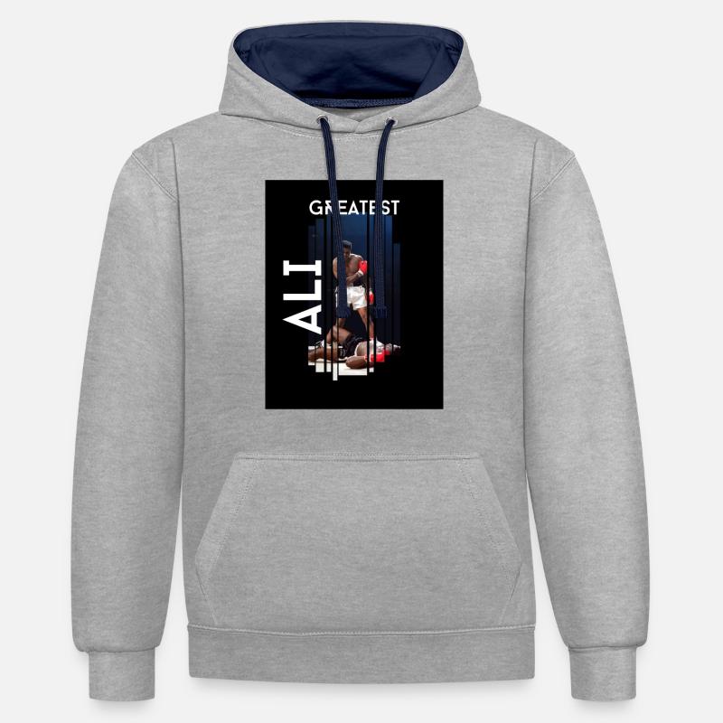 Größte Sammlung - Ali One - Kontrast-Hoodie - Grau meliert/Navy
