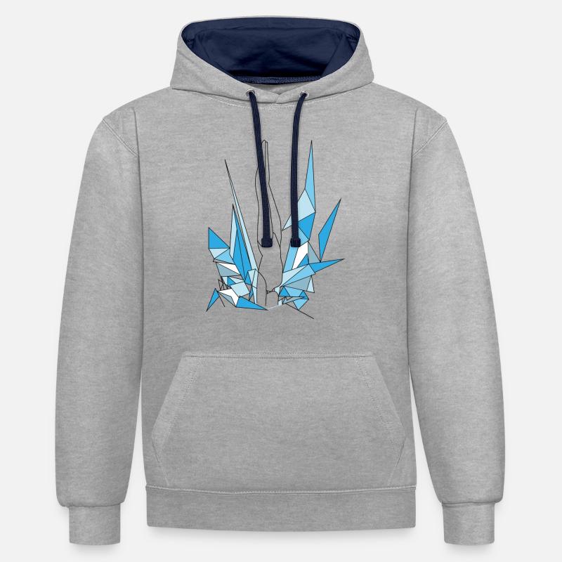 Get into your element - Kontrast-Hoodie - Grau meliert/Navy