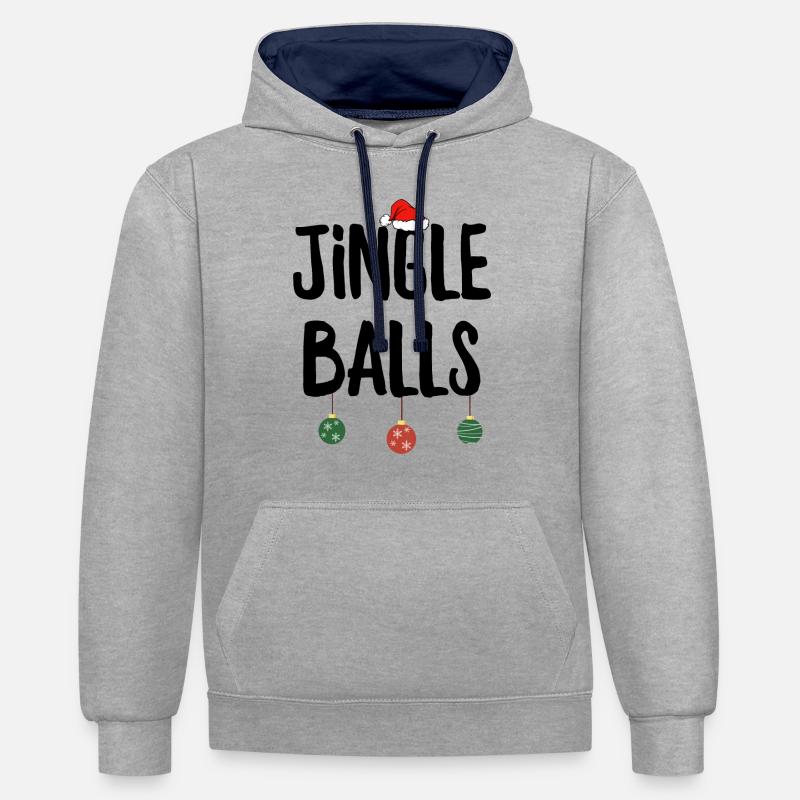 Boules de jingle - Sweat à capuche contrasté - gris chiné/bleu marine