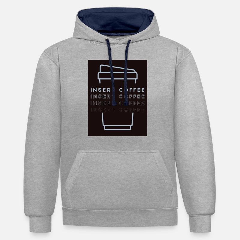 Insert Coffee Cup 2 LHBPHBBST - Kontrast-Hoodie - Grau meliert/Navy