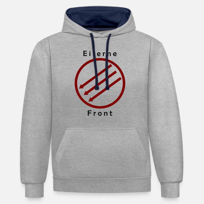 Front d’Eiserne - Drei Pfeile - Sweat à capuche contrasté - gris chiné/bleu marine