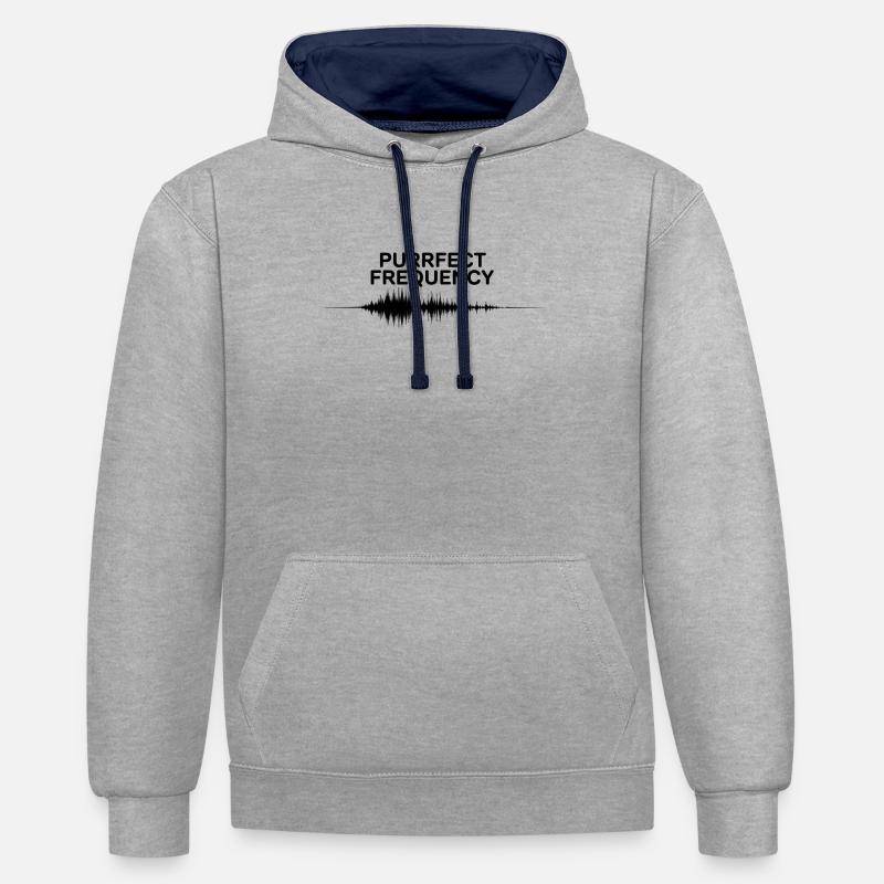 Fréquence parfaite - Sweat à capuche contrasté - gris chiné/bleu marine