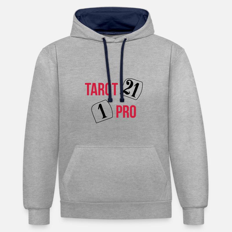 Tarot Pro - Sweat à capuche contrasté - gris chiné/bleu marine