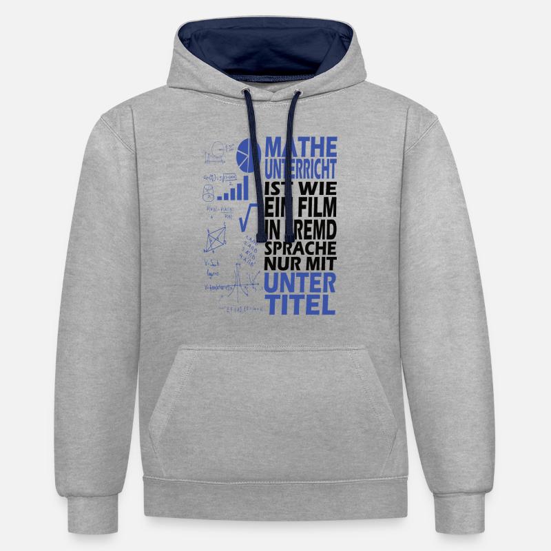 Mathe Schule Student Beruf Geschenk - Kontrast-Hoodie - Grau meliert/Navy