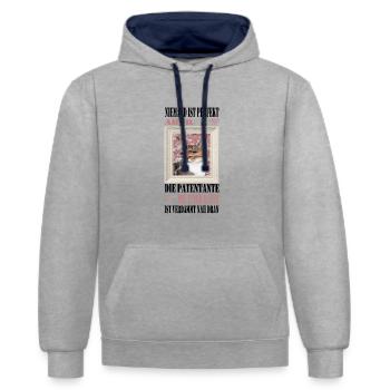Godmother Aunt Godmother Baptismal Godchild - Contrast hoodie - heather grey/navy - Front - Liana (172cm) & Jaron (178cm)