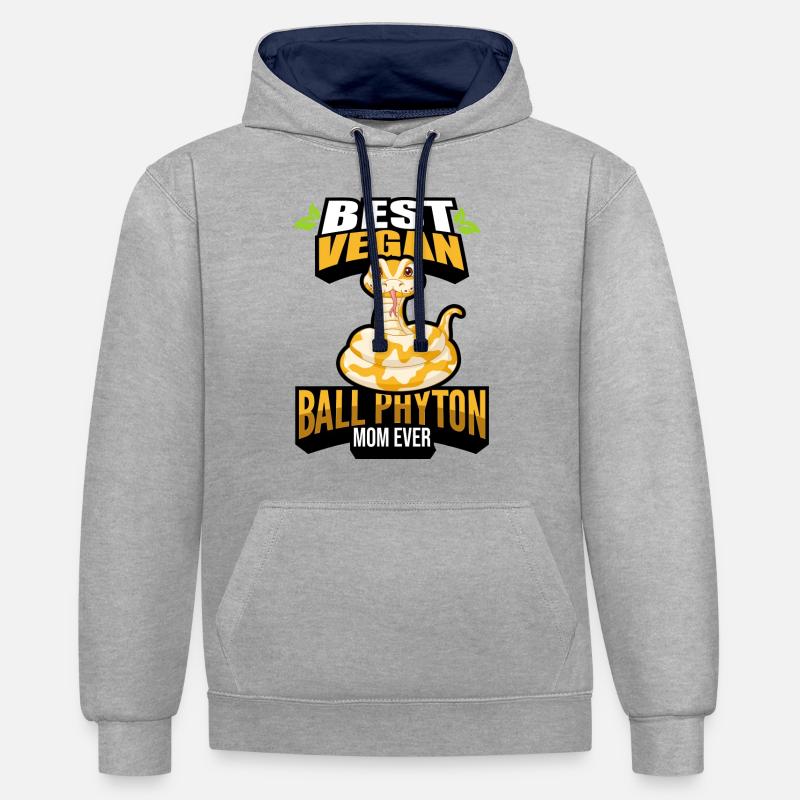 Roi Python - Sweat à capuche contrasté - gris chiné/bleu marine