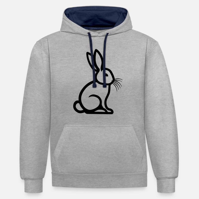 Easter Bunny Symbol Easter - Contrast hoodie - heather grey/navy